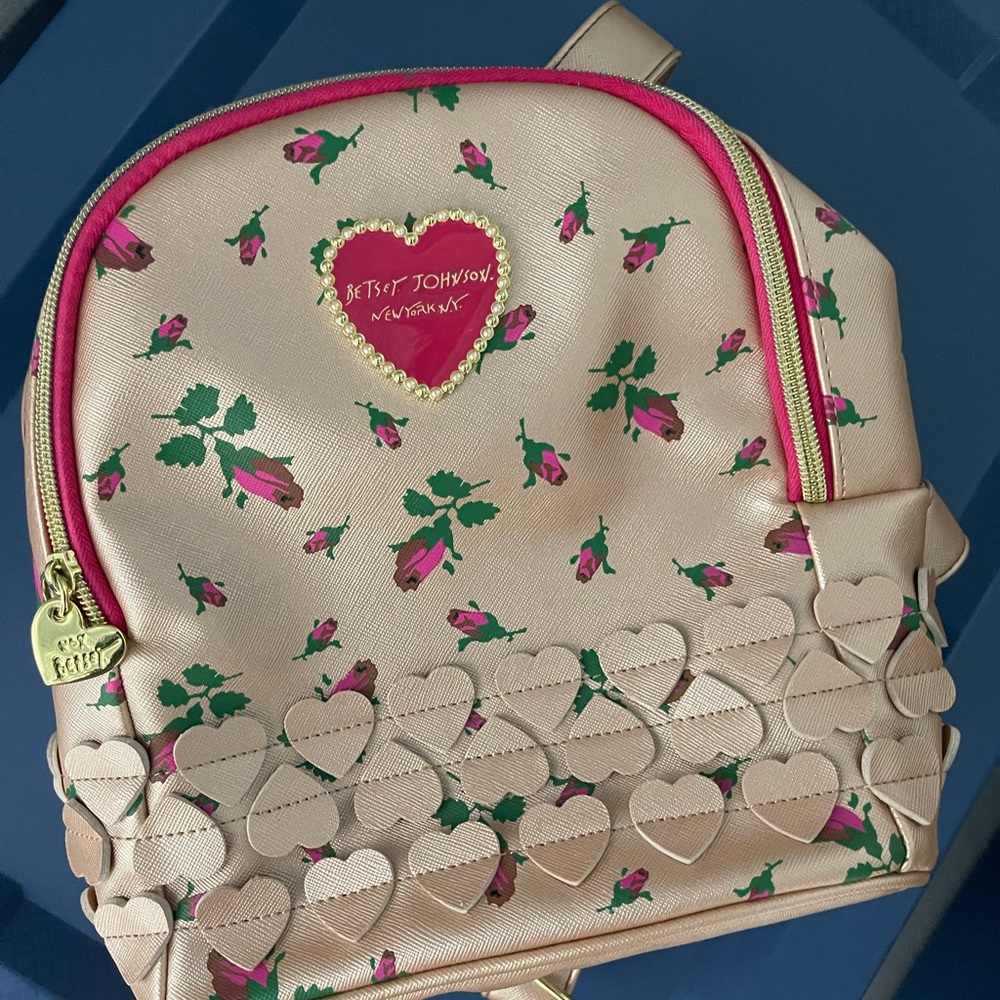 Betsey Johnson RoseBud Heart Backpack